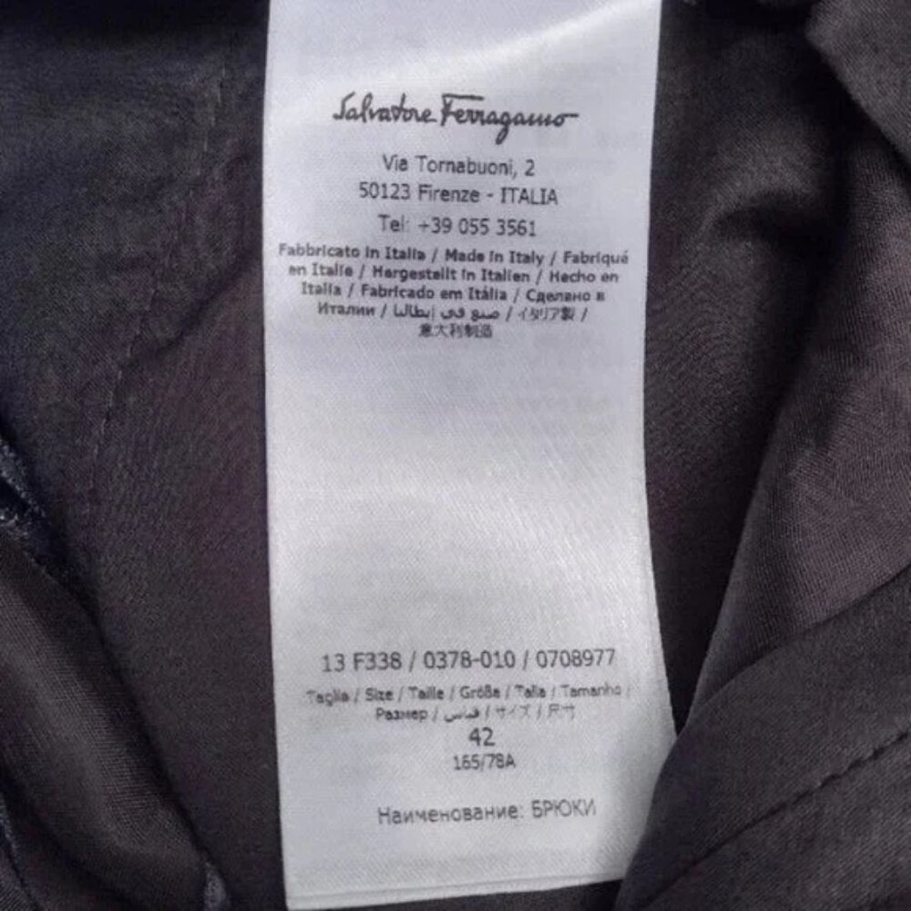 Salvatore Ferragamo Linen Blend Dress Pants Blue Gray High Rise - Picture 3 of 8